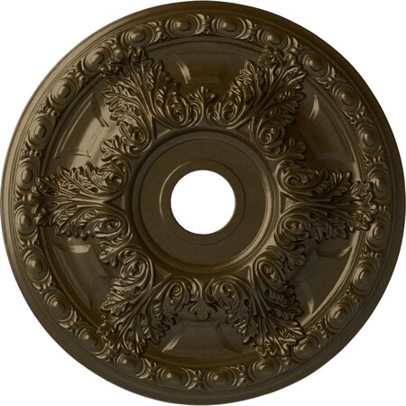 Ekena Millwork Granada Ceiling Medallion (Fits Canopies up to 7 1/8"), 23 3/8"OD x 3 5/8"ID x 2 1/2"P, Brass CM23GABRS